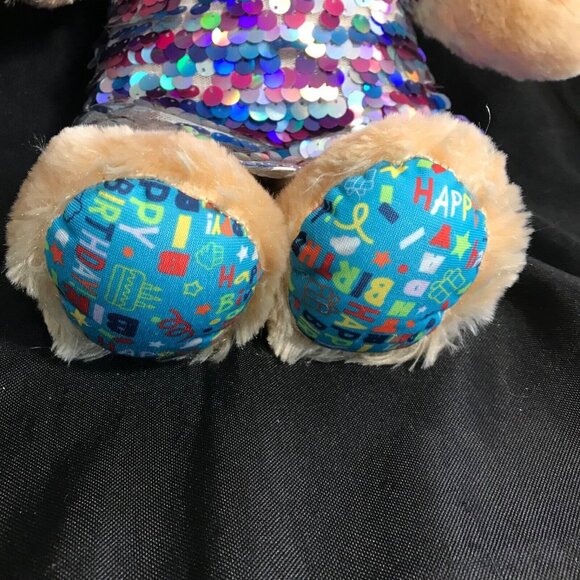 Build A Bear Happy Birthday Plush Stuffed 2021 (030143) with Seguin Party Dress - Picture 4 of 14